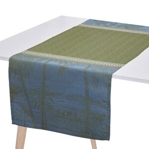Croisieres Sur La Nile Table Runner and Napkin, in Palmier Green (*NWOT*)